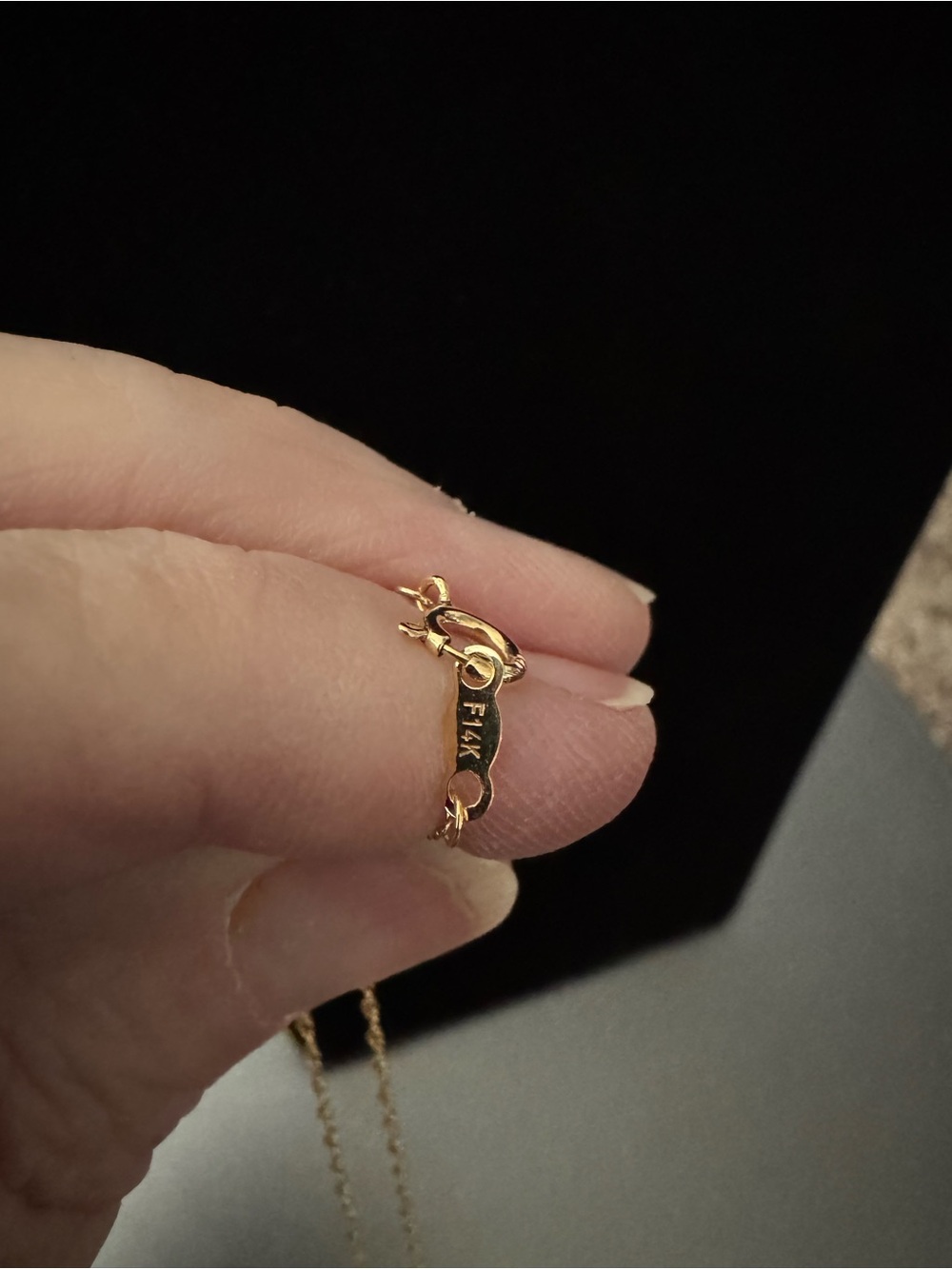 Ross-Simons 14k Gold Necklace with Smoky Teardrop Crystal Drops - Picture 4 of 4